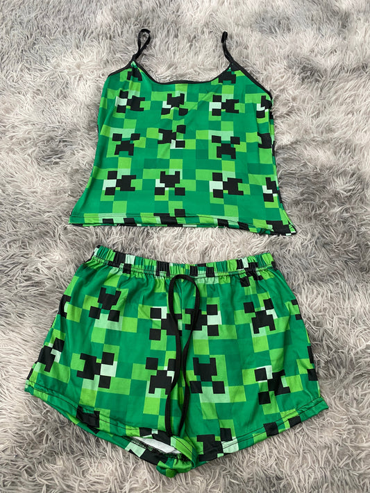 Creeper Pajama Top & Shorts Set