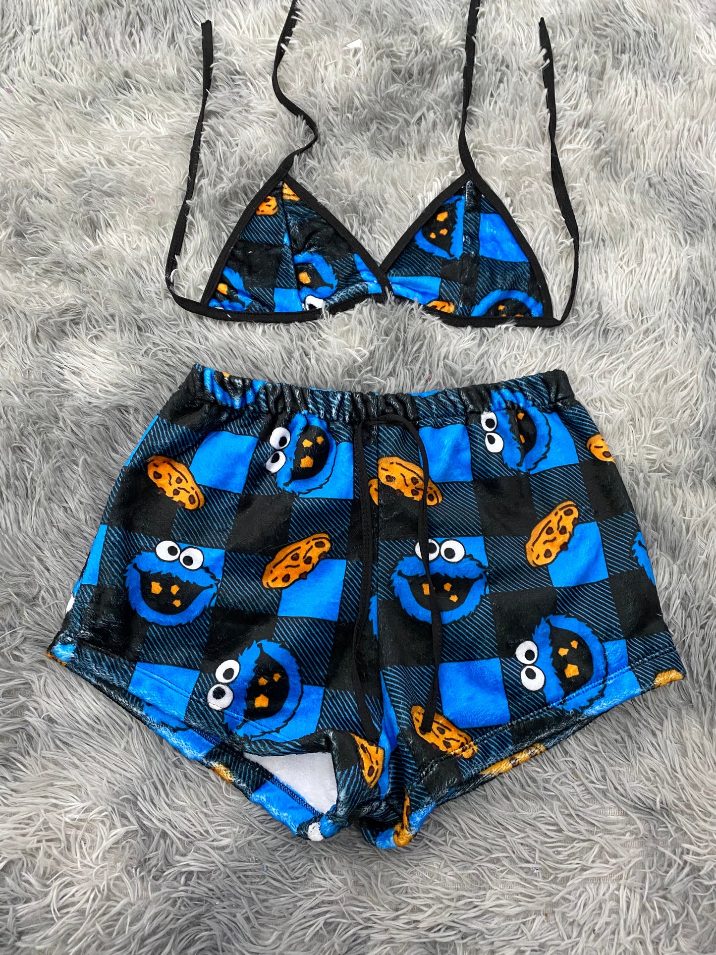 Cookie Monster Top & Shorts Set