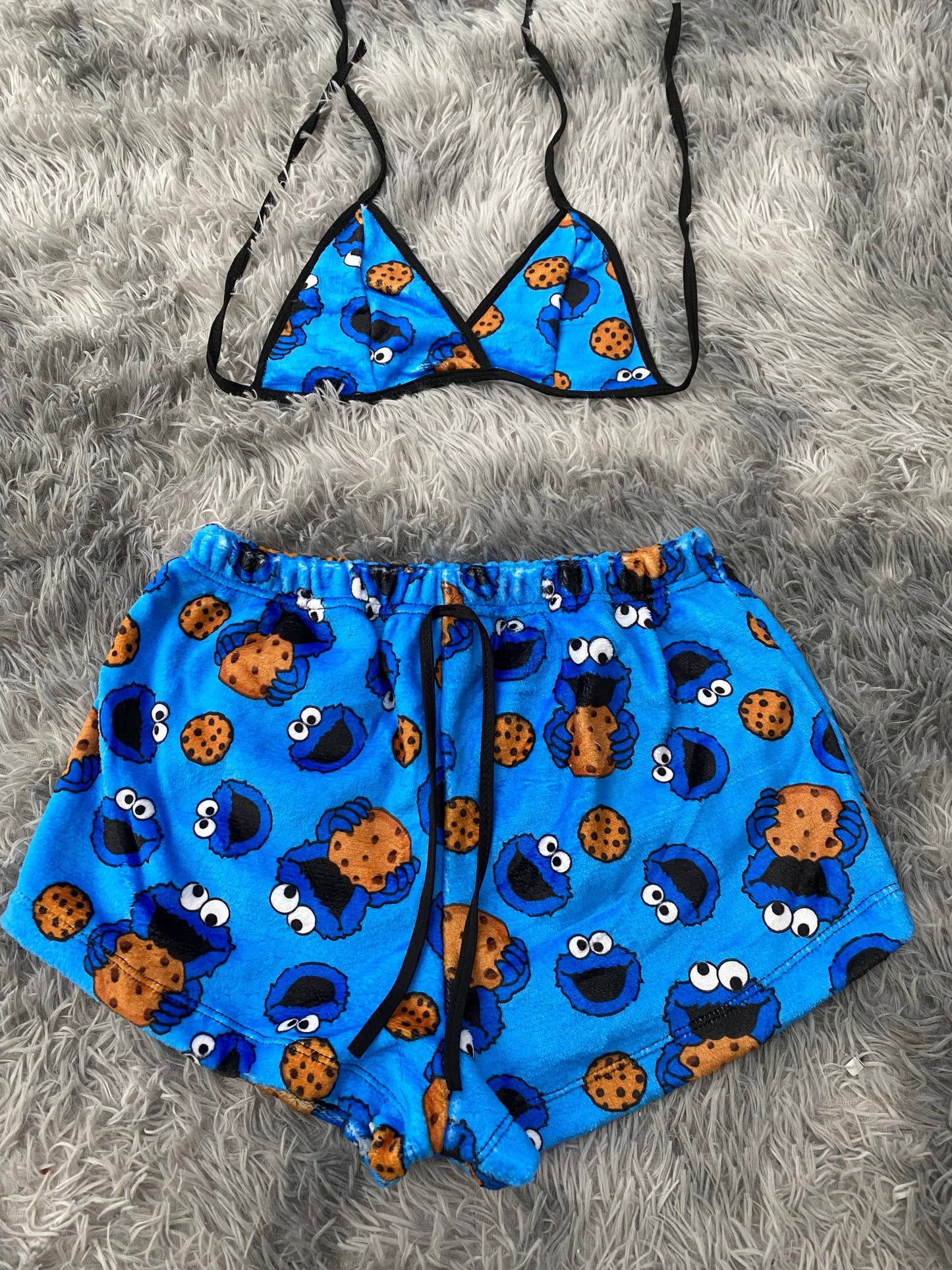 Cookie Monster Top & Shorts Set