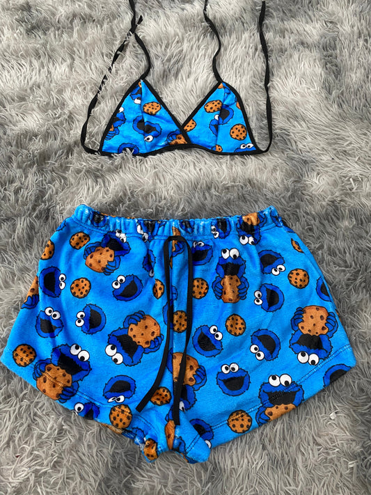 Cookie Monster Top & Shorts Set