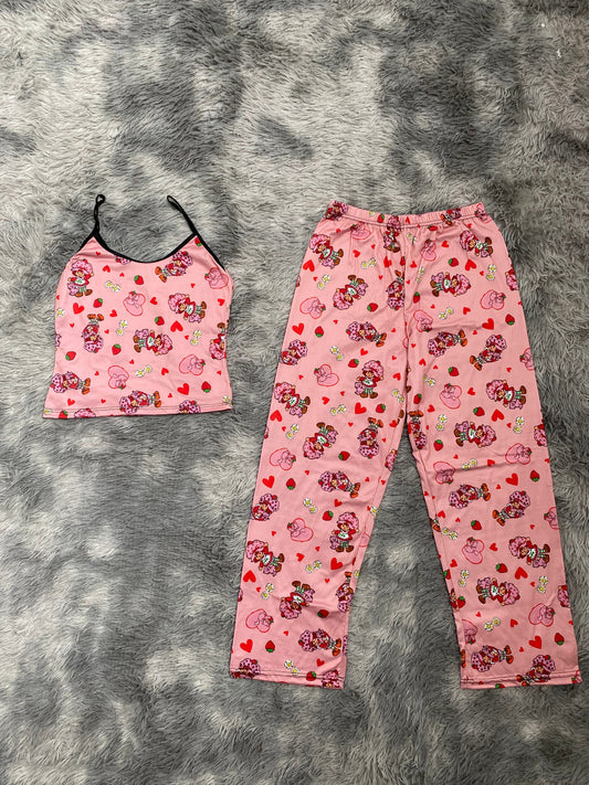 Strawberry Shortcake And Cat Women's Pajama Set