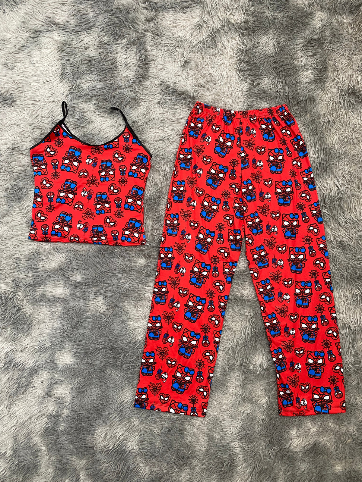 Spider Kitty Red Women's Pajama Set