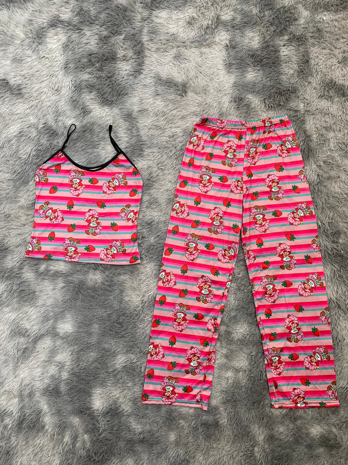 Rosita Strawberry With Stripes Pajama Top & Pants Set