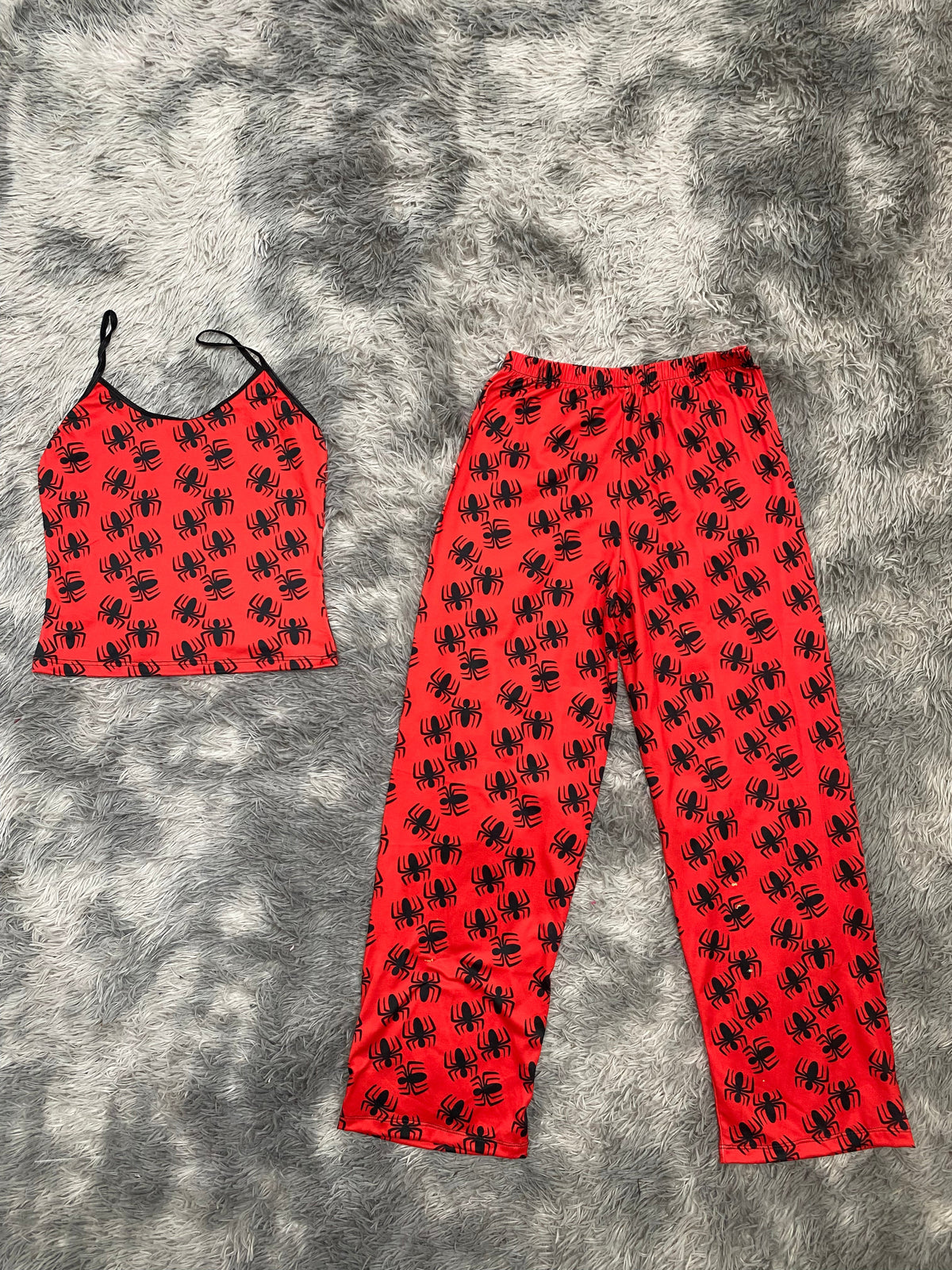 Spiders Background Red Women's Pajama Set