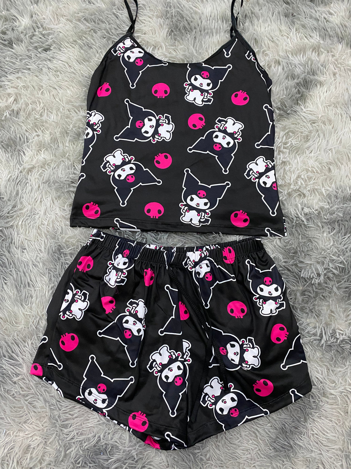 Kuromy Black Background Women's PJ Set - Shorts