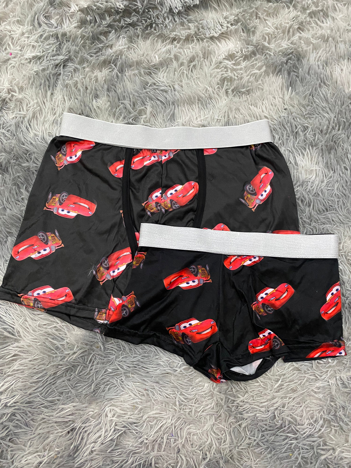 Cars Black Background Matching Boxers