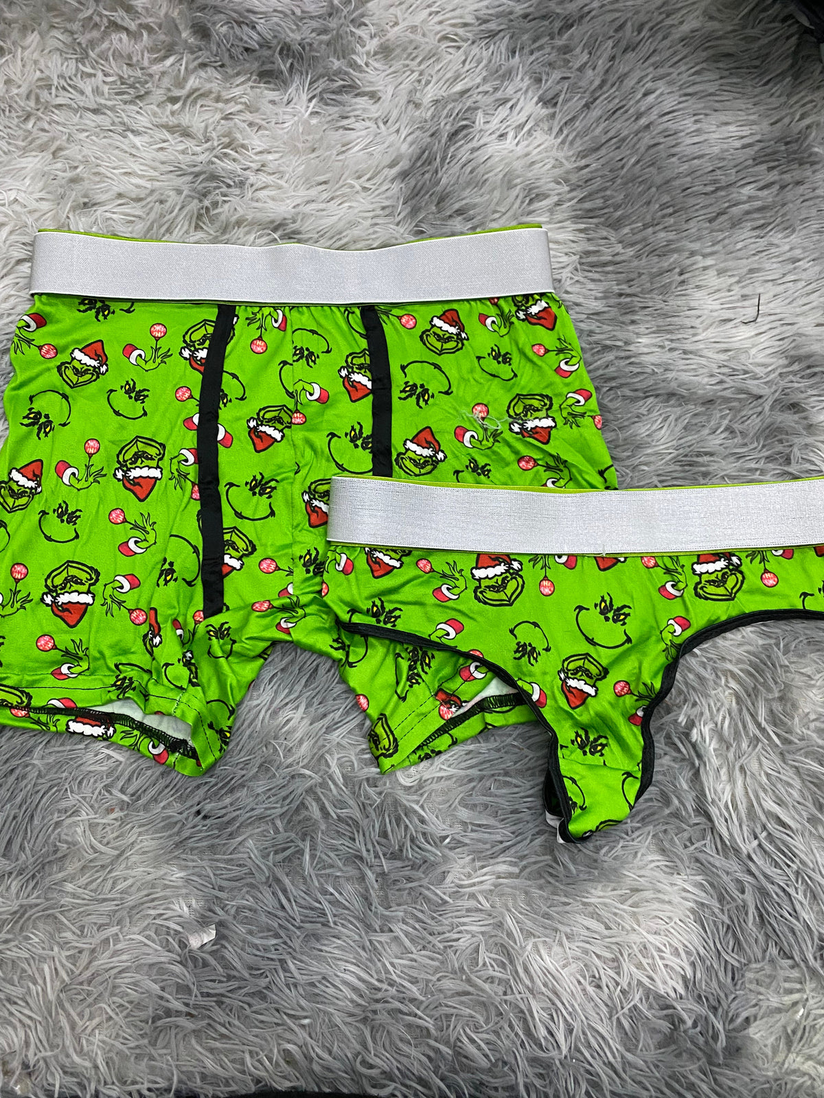 Grinch Ornament Green Background Matching Boxers