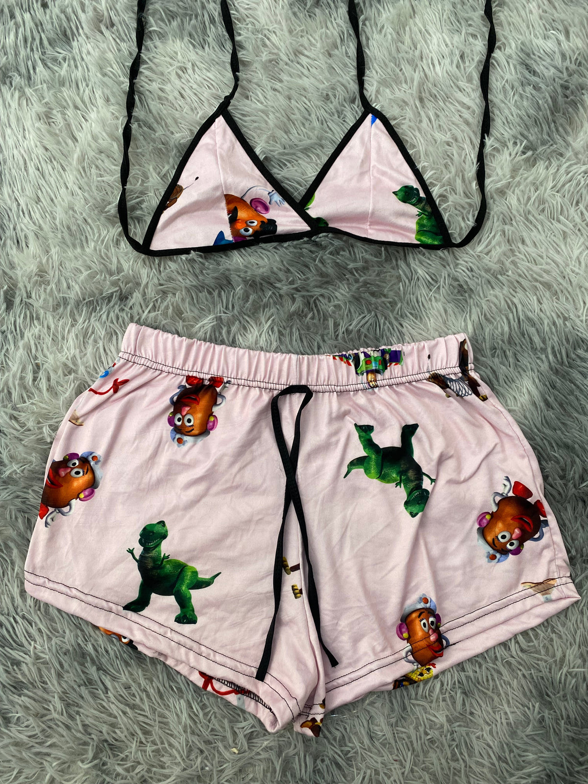 Toy Story Pink Background Top And Short PJs