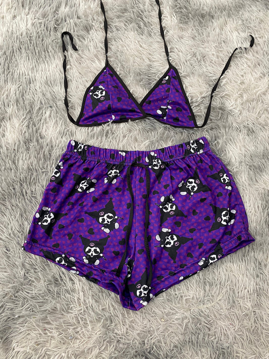 Kuromy & Scream Purple Background Top And Short PJs