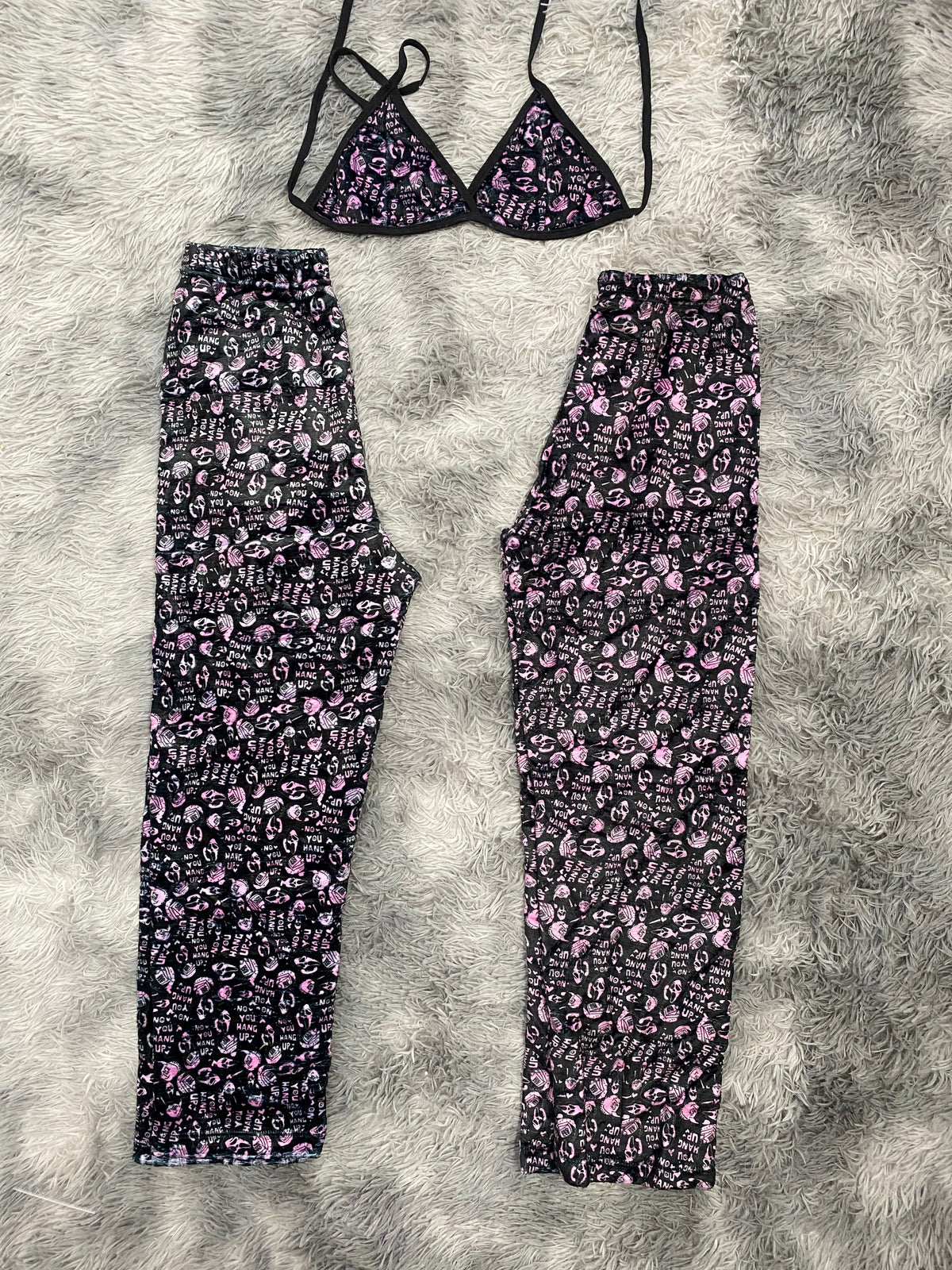 Scream Letters Purple Matching Plushie PJs