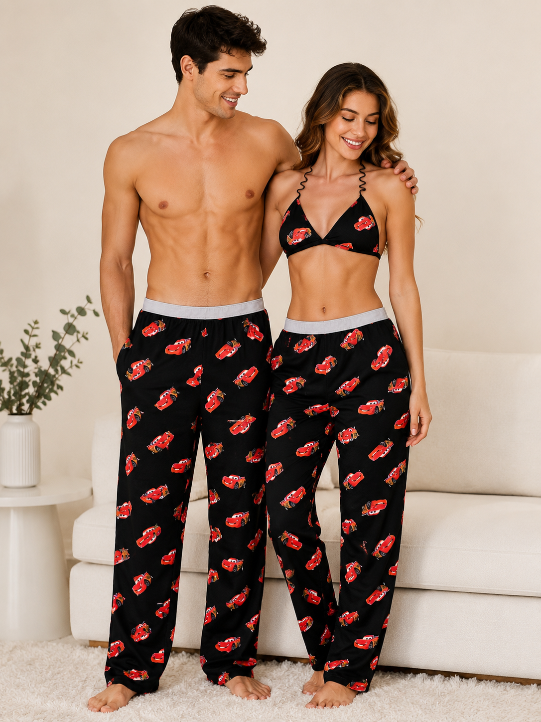 McQueen Black 5 piece pajama set