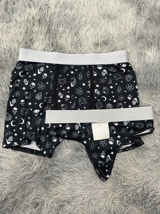 Cat Black & Skulls Matching Boxer & Thong