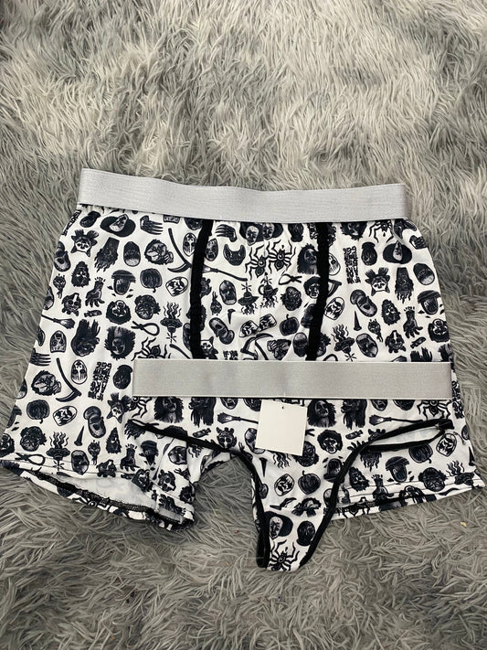Halloween Faces Characters Matching Boxer & Thong