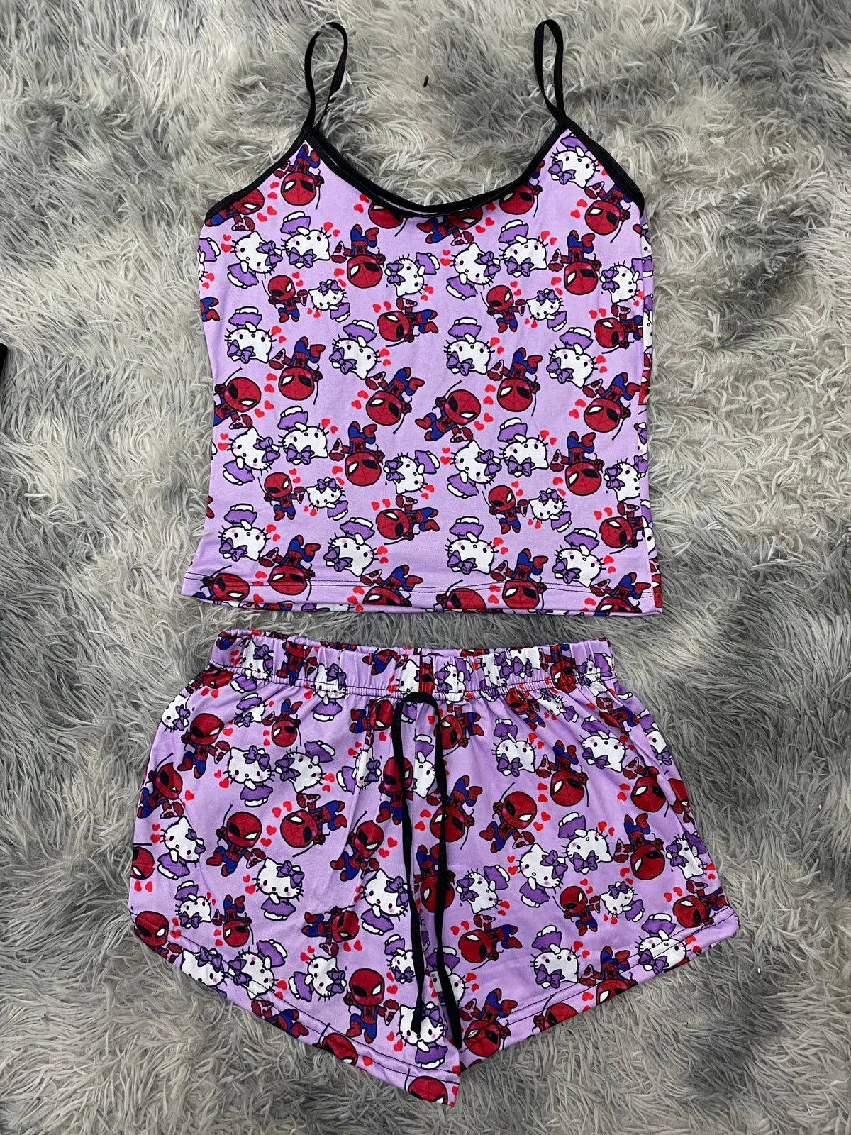 Spider Kitty Purple Women's Pajama Set
