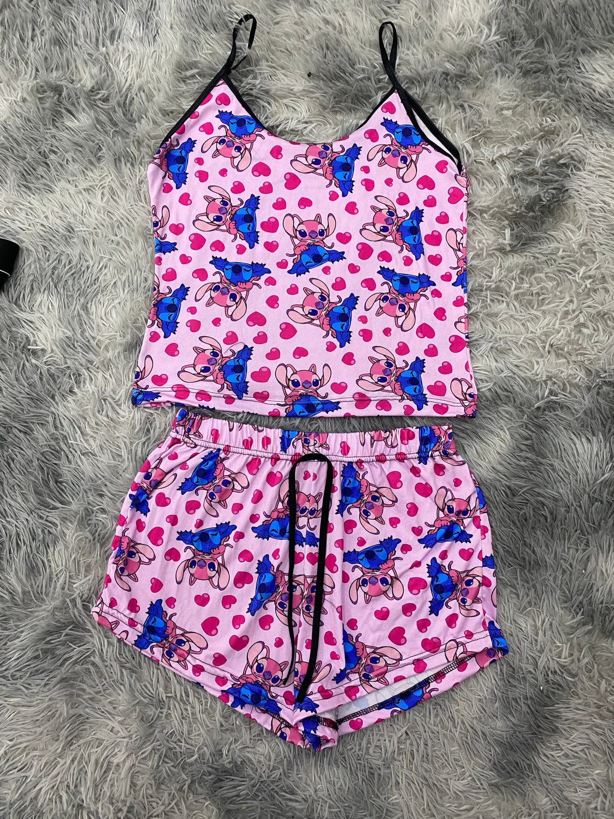 Stitc Partner Pink Background Women's PJ Set - Shorts