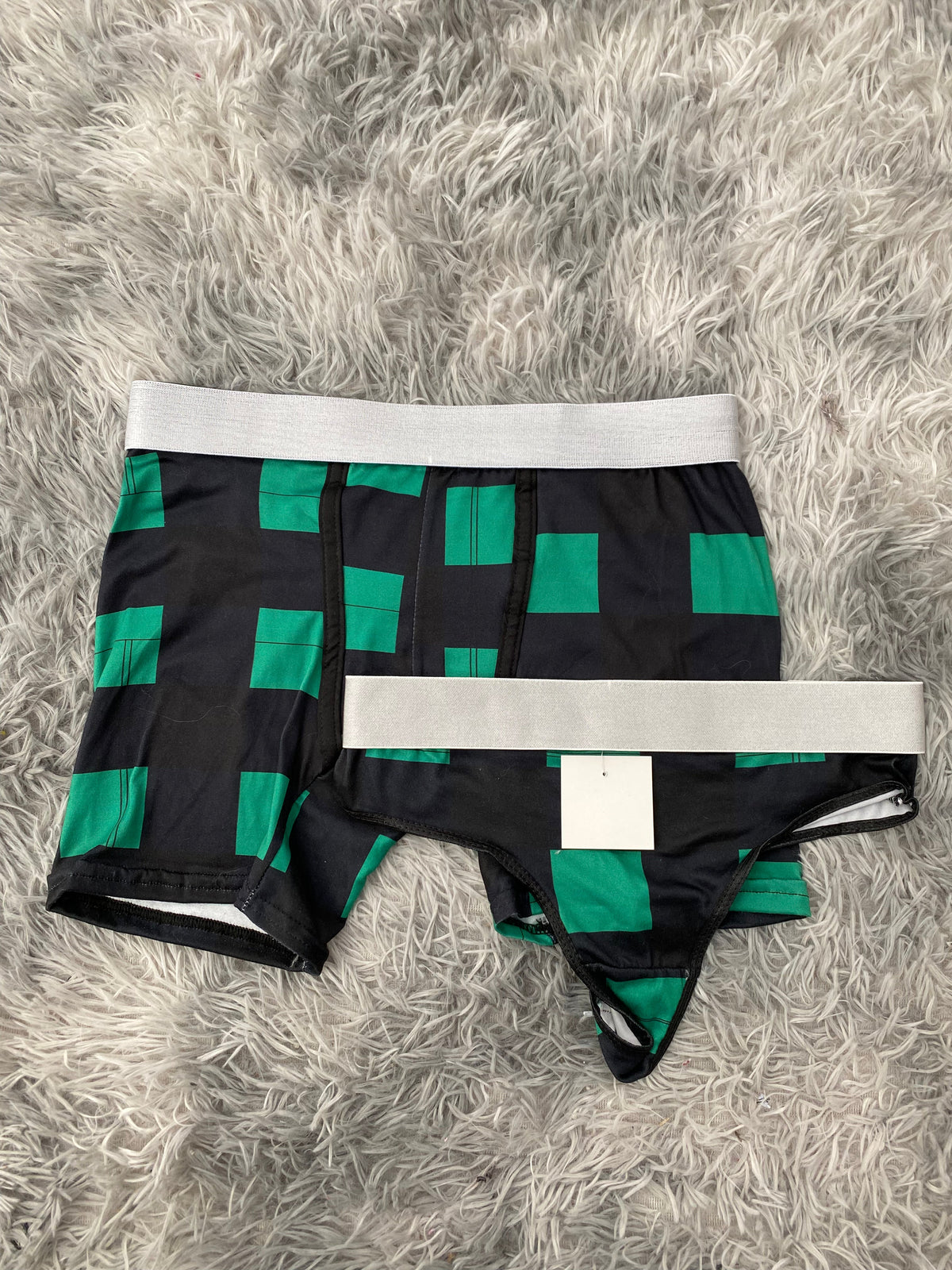 Plaid Big Green Duo With Thong