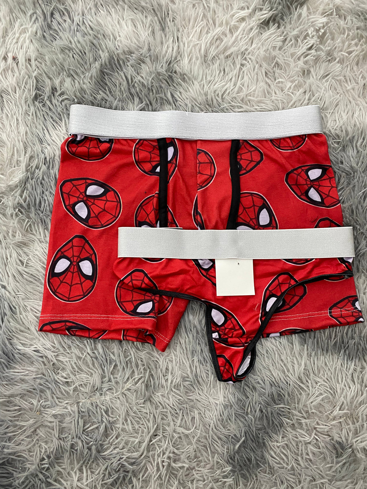 Spidey Faces Red Background Matching Boxer & Thong