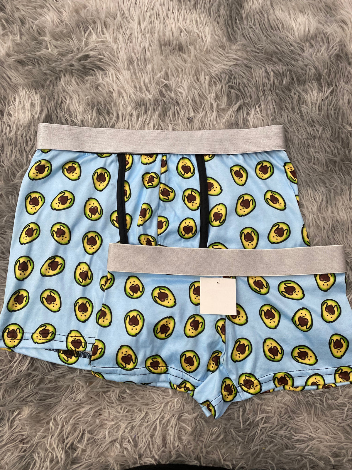 Avocados Blue Background Matching Boxers