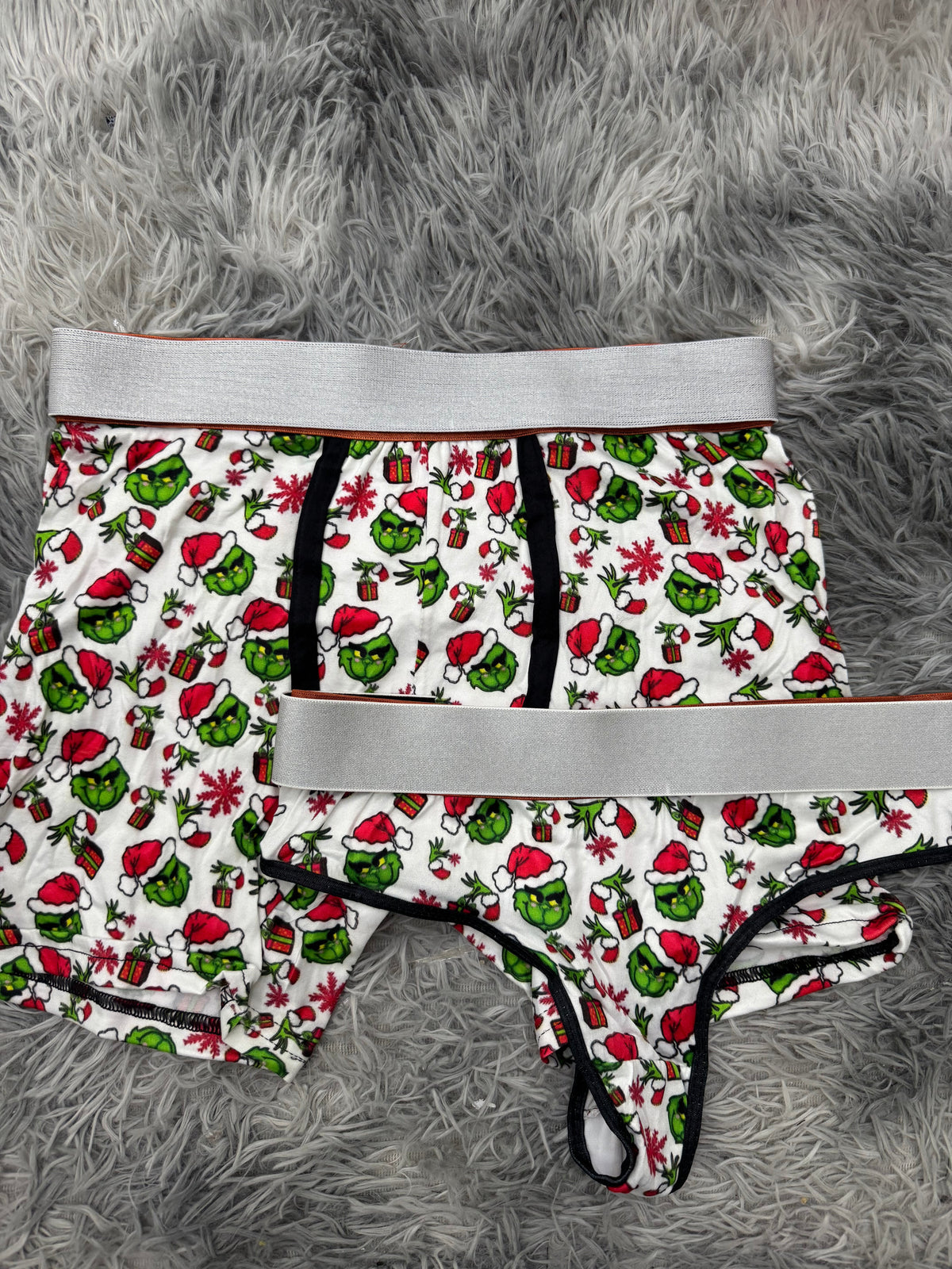 Grinch & Gifts White Background Duo With Thong
