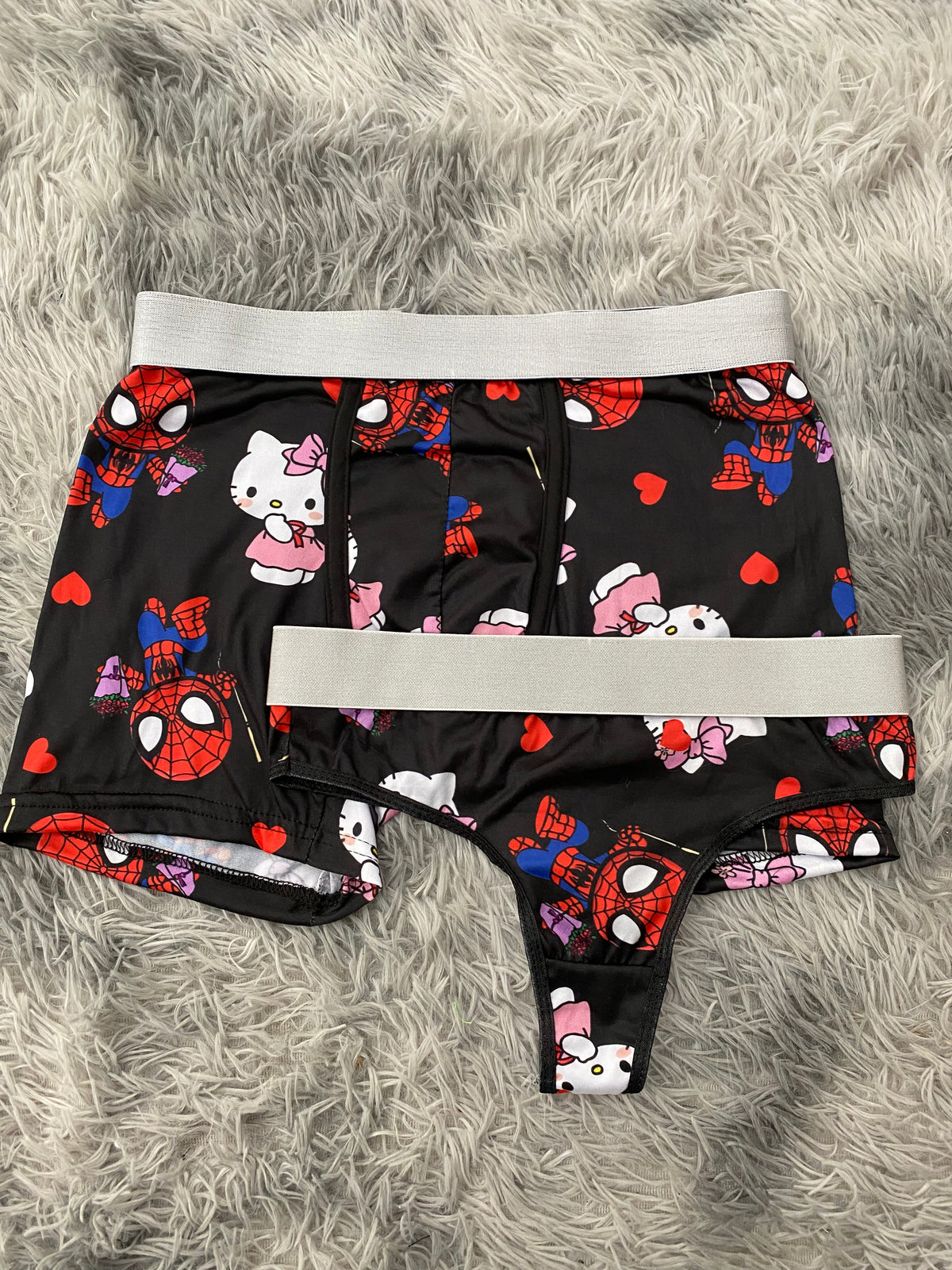 Spiderkitty Ramo Flowers Black Background Duo With Thong