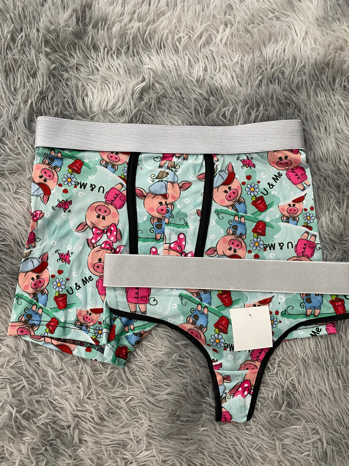 Cerditos U & Me Matching Boxer & Thong
