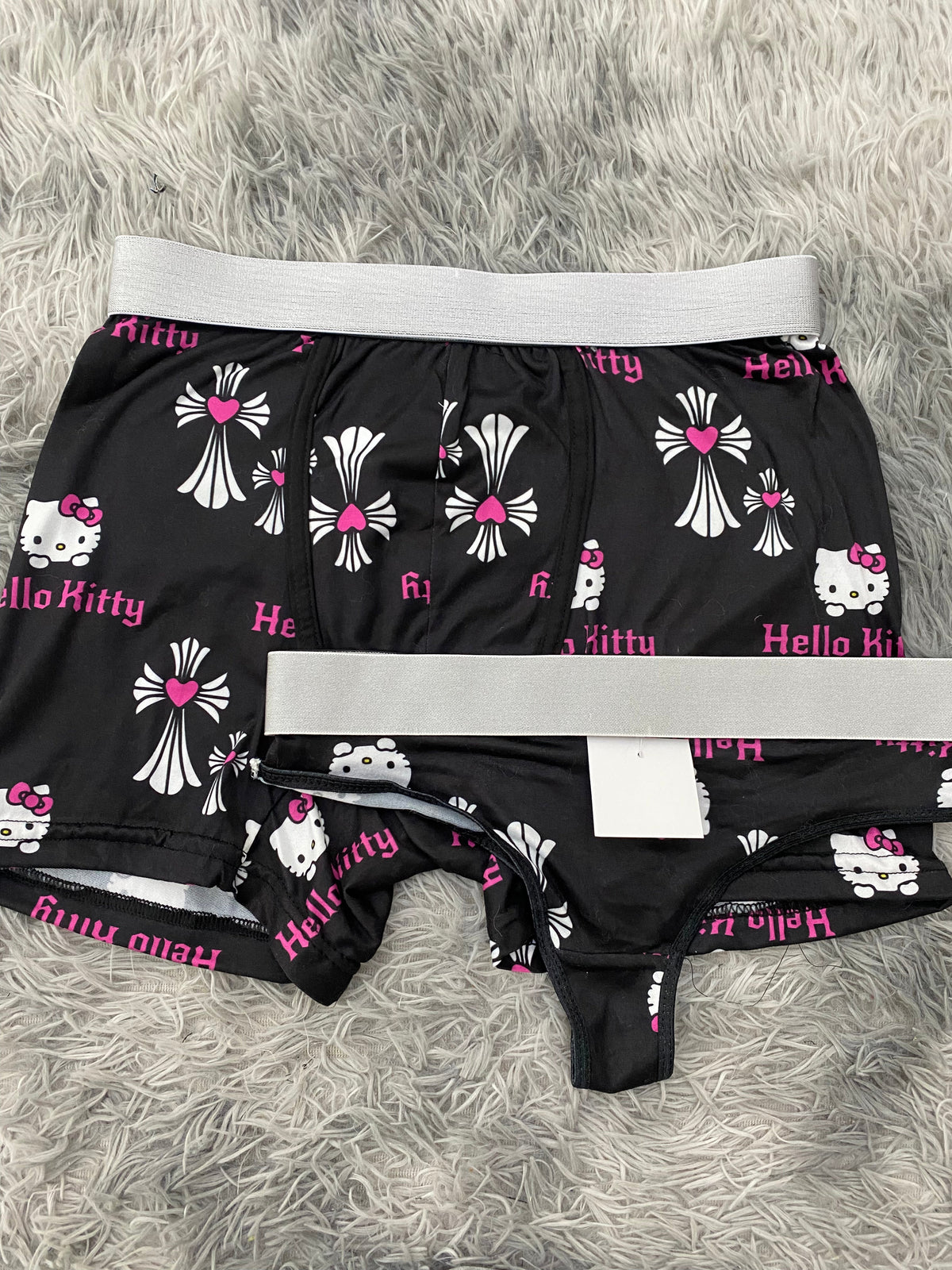 Kitty Gothic Letters Matching Boxer & Thong