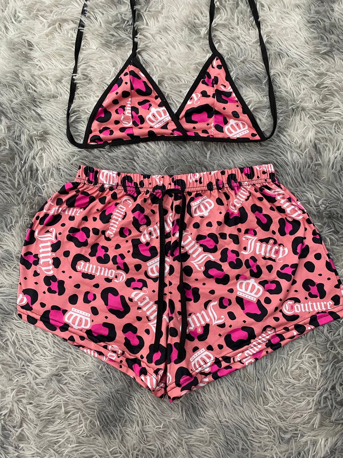 Juicy Animal Print Pink Top And Short PJs