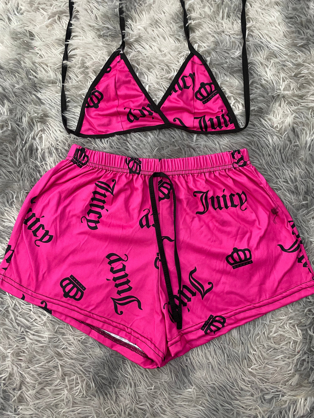Juicy Pink Background Matching Top & Short