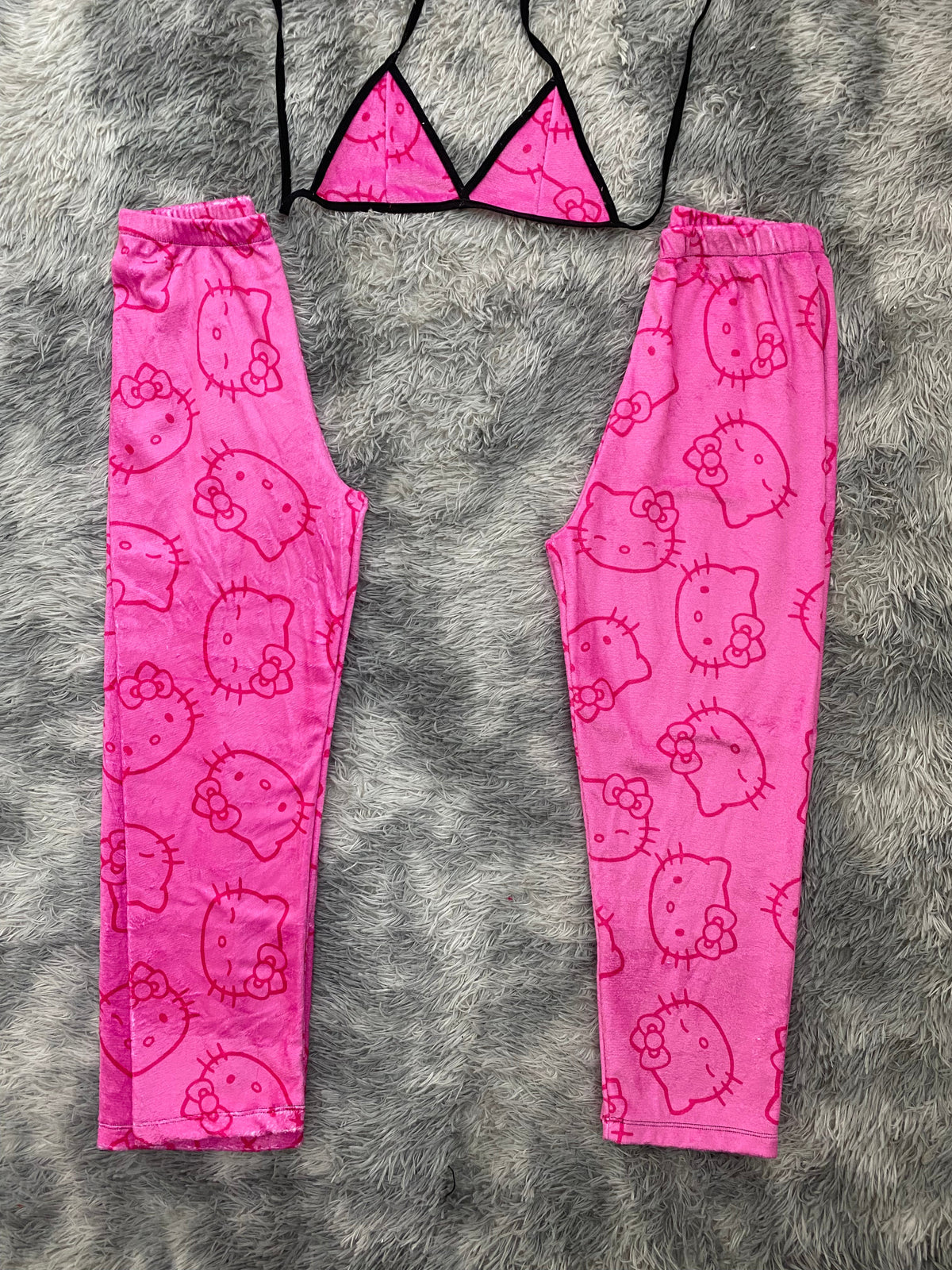 Kitty Faces Pink Matching Plushie PJs