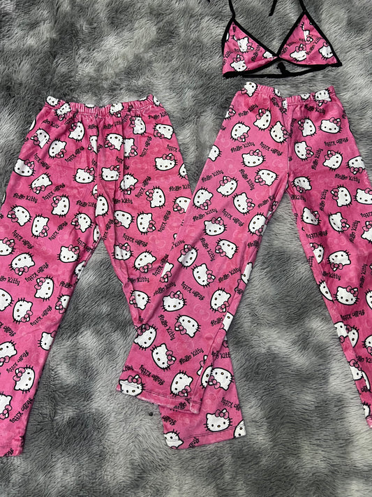 Hello kitty pink plush pijama duo