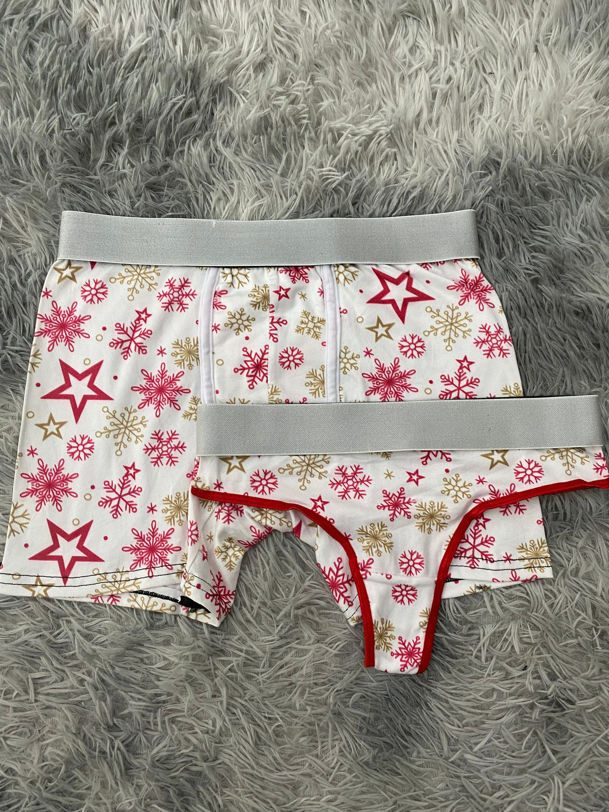 Snowflakes Snow White Background Duo With Thong