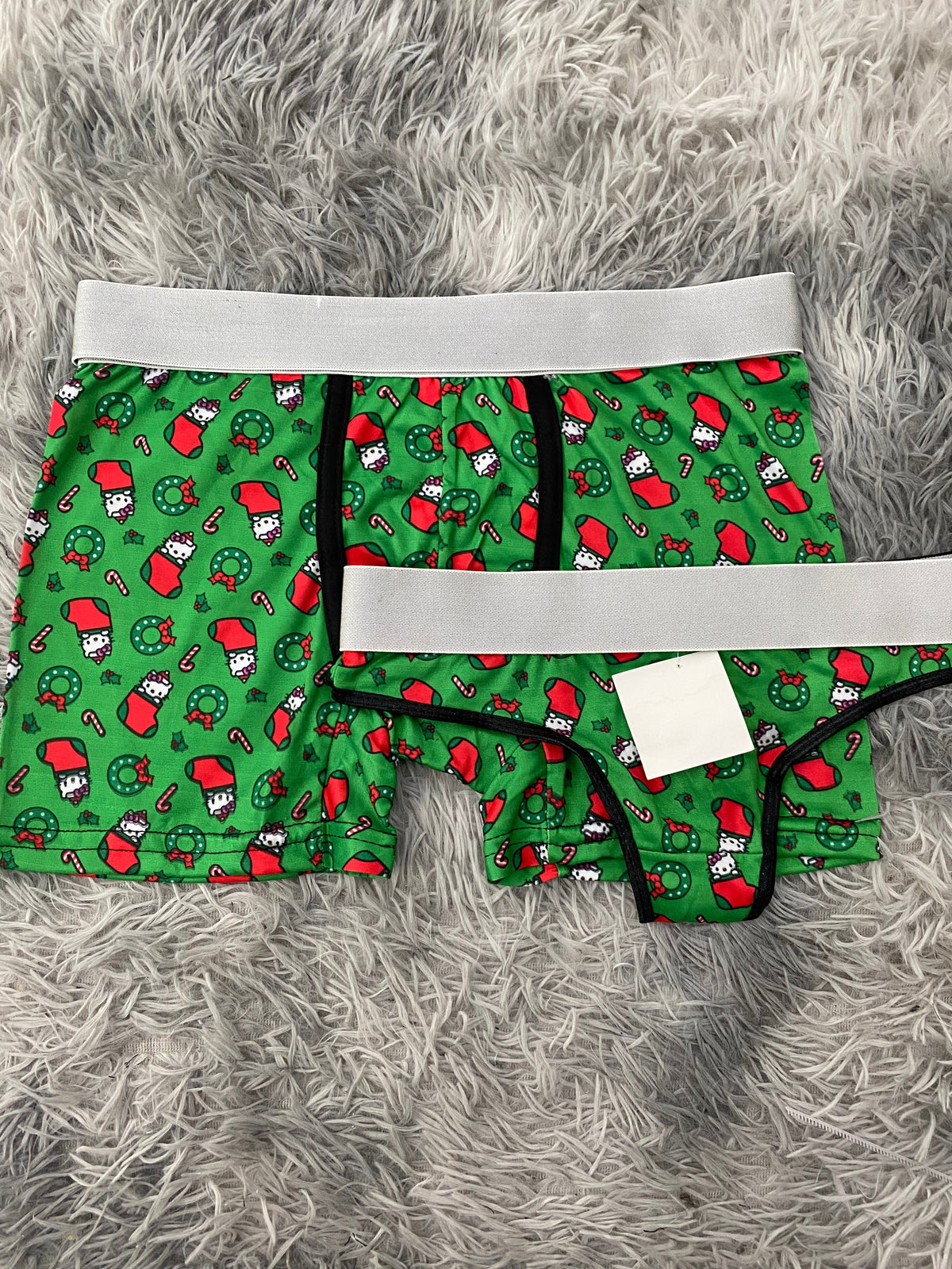 Kitty Bota Christmas Green Background Duo With Thong