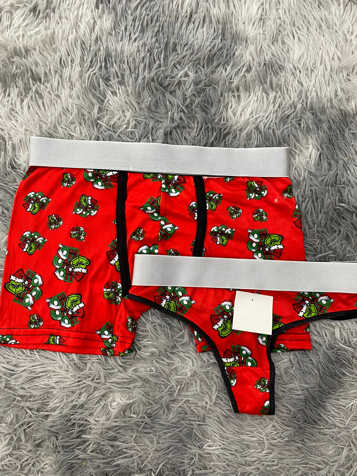 Grinch Hohoho Red Background Duo With Thong