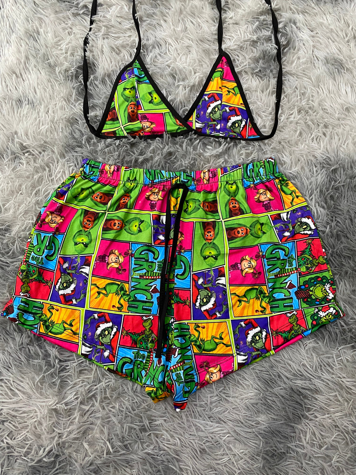 Grinch Plaid Matching Top & Short