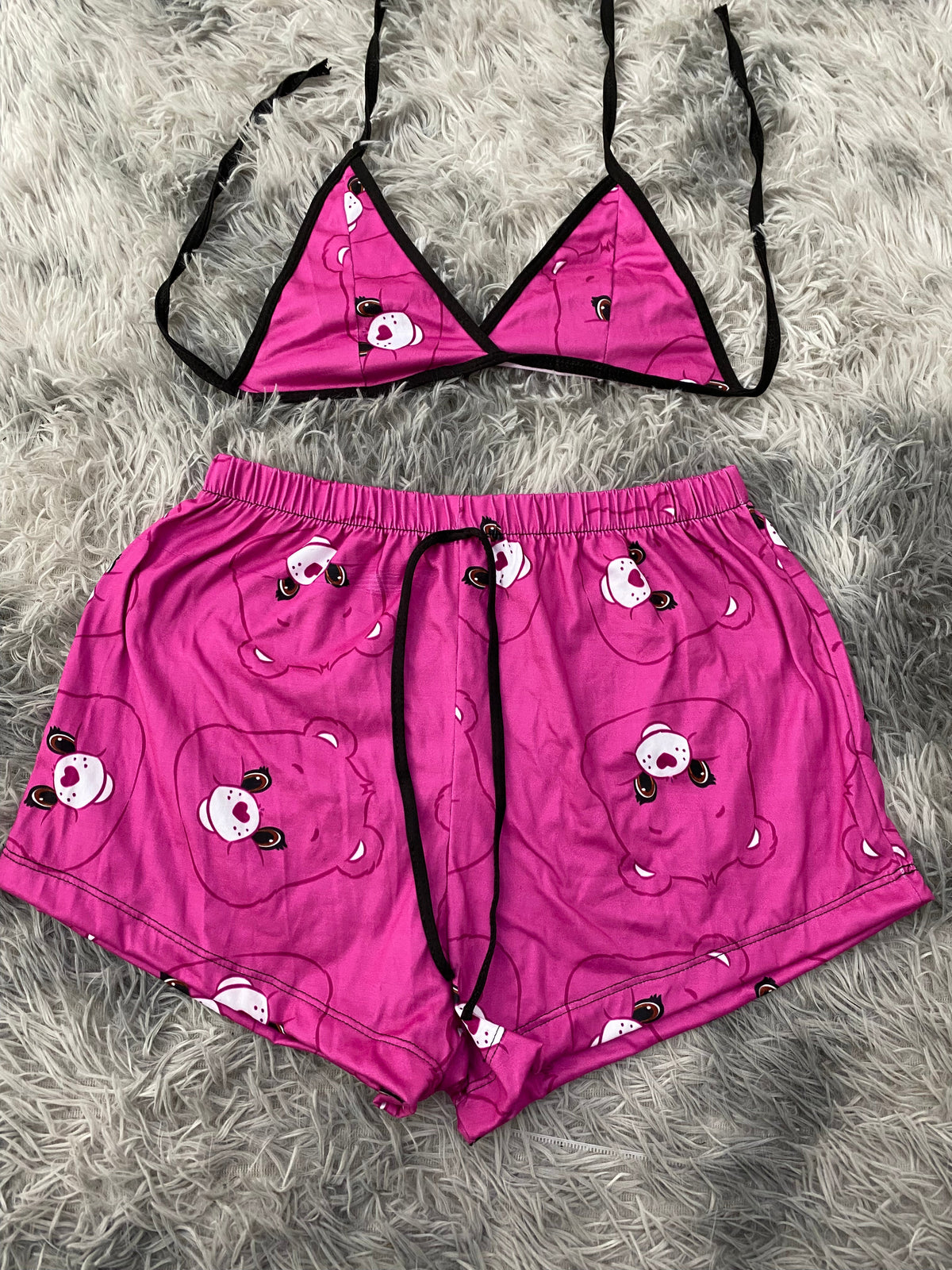Care Bears Pink Background Matching Top & Short