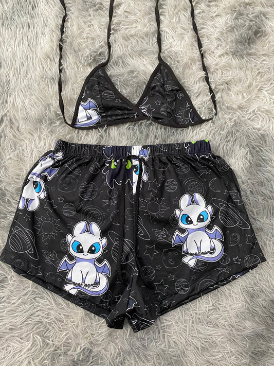 Chimuelo & Partner Black Background Matching Top & Short