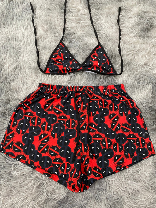 Deadpool Faces Top And Short PJs