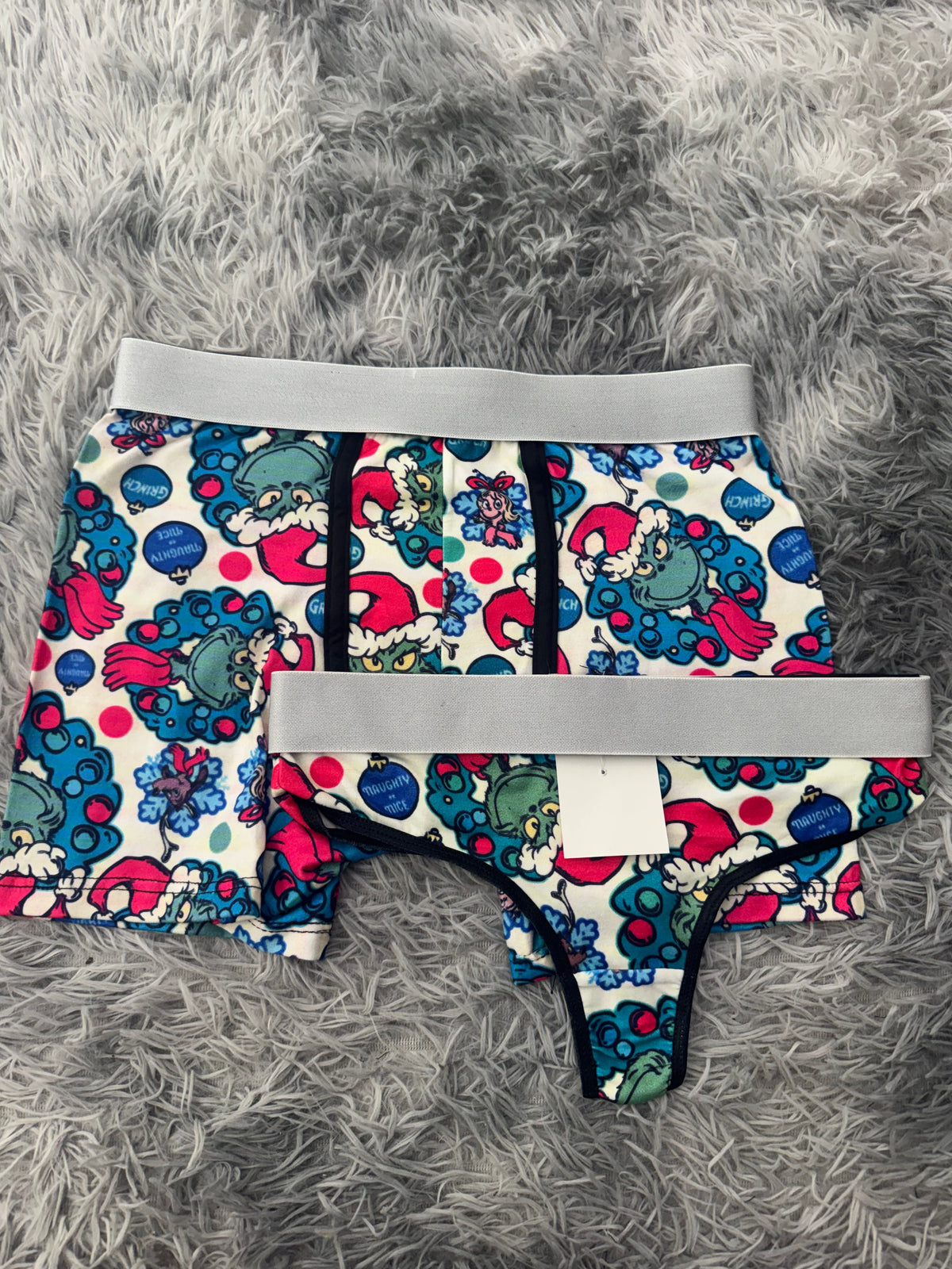 Grinch Ornaments Christmas Matching Boxer & Thong