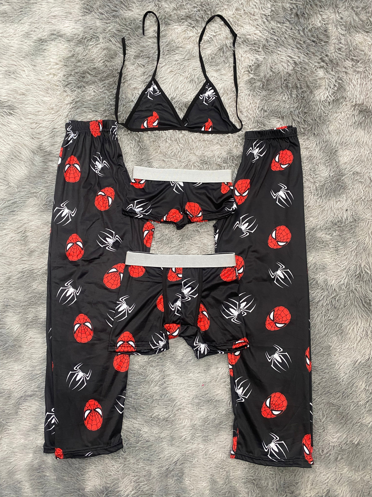 Spidey & Spiders White Black Background 5 Piece PJ