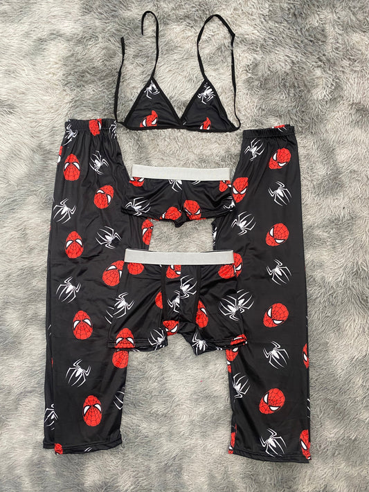 Spidey & Spiders White Black Background 5 Piece PJ