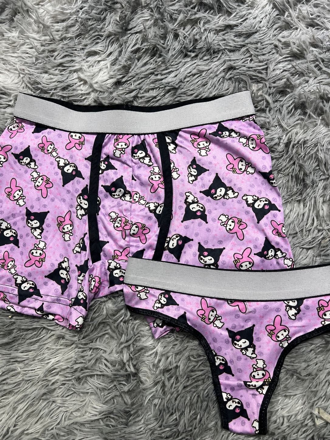 Kuromi My melody purple Print Matching Underwear For Couples