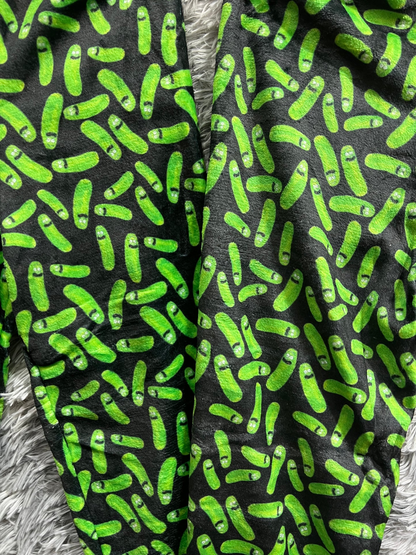 Pickle Rick black Plush Pajama Set