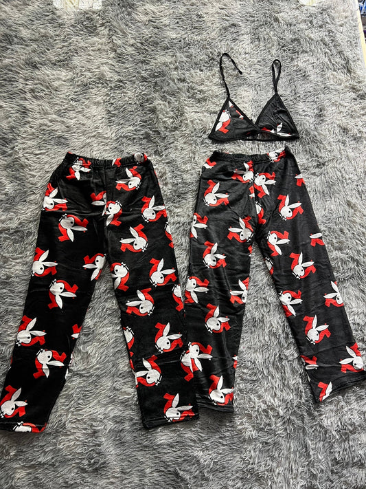 Play Boy True Black Matching Plushie PJs - Fundies