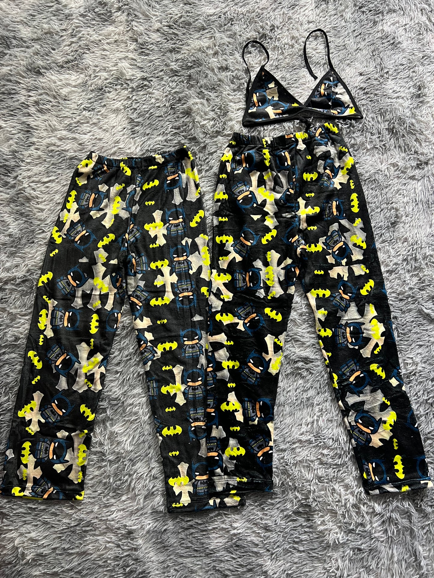 Batman crosses black Plush Pajama Set