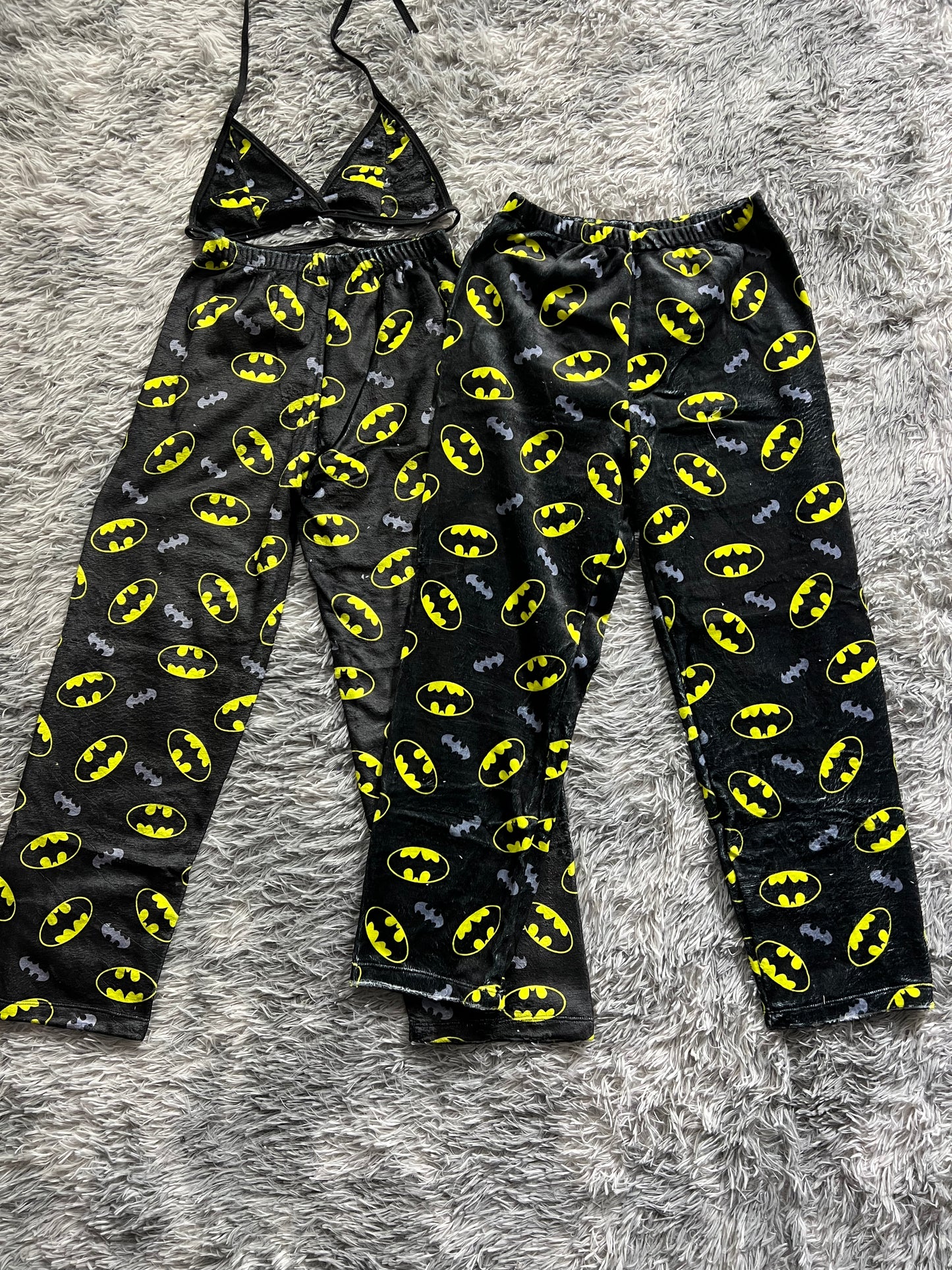 Batman black and grey Plush Pajama Set