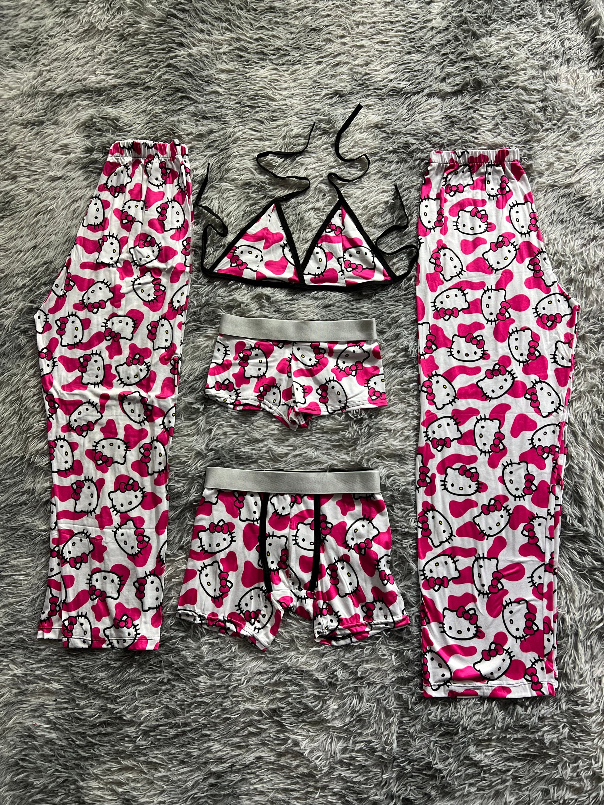 Hello Kitty Little Cow Pink 5 Piece PJ - Fundies