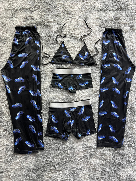 Sally Background Black 5 Piece PJ - Fundies