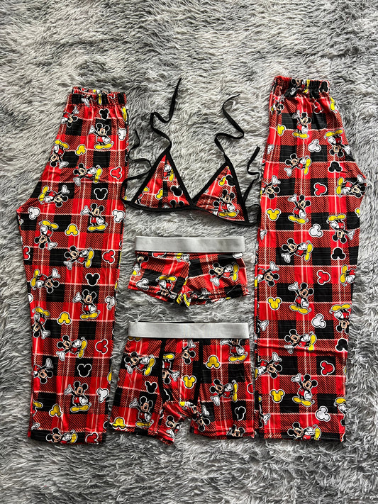 Mickey Mouse Checkered Striped 5 Piece PJ - Fundies