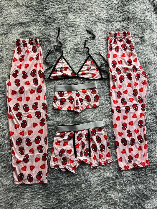 Spider-Man Hearts Pink 5 Piece PJ - Fundies