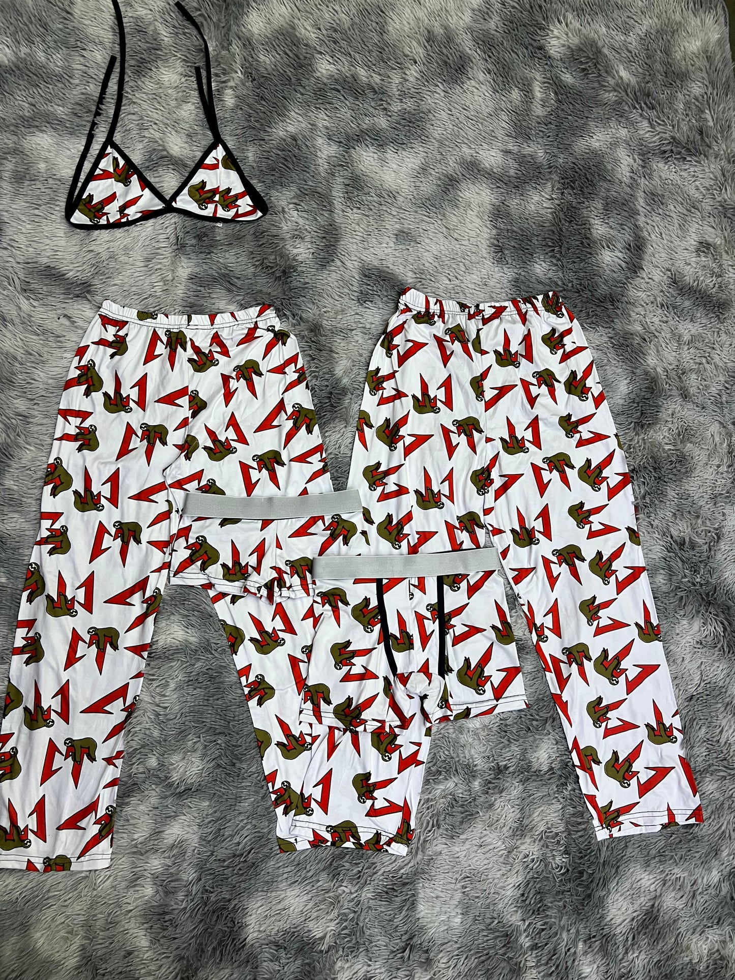 CT white and red 5 pcs pajama duo